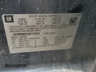 2017 Chevrolet Silverado 1500 LT with VIN 1GCRCREC9HZ174257, listed as a Copart auction lot 53943225 with 395,332 mi miles and Clean Title. Bid and sale history available at DreamBid. Image 12.