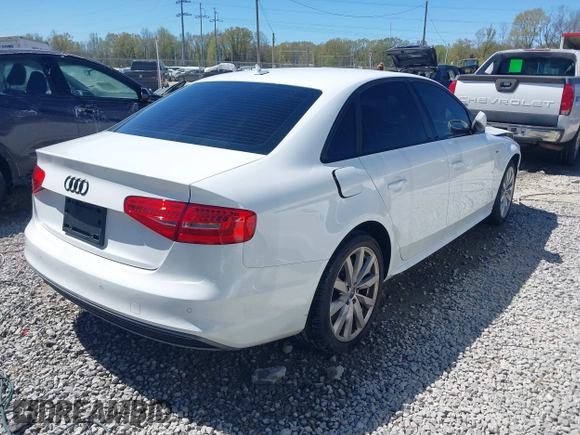 2016 Audi A4 Premium with VIN WAUAFAFLXGA012927, listed as a IAAI auction lot 41801153 with 131,660 mi miles. Bid and sale history available at carsss.com. Image 4.