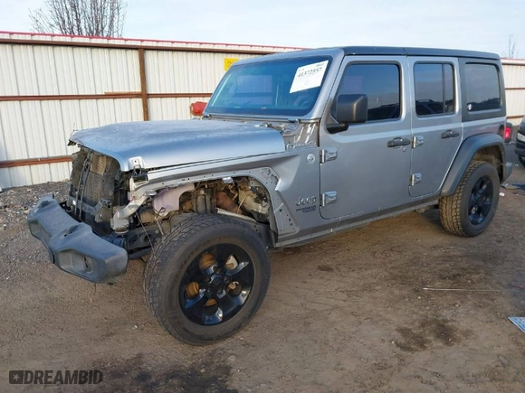 2018 Jeep Wrangler Unlimited Sport S with VIN 1C4HJXDG1JW183052, listed as a IAAI auction lot 41372557 with 56,076 mi miles. Bid and sale history available at carsss.com. Image 2.