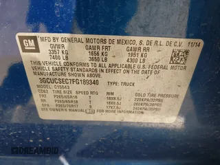 2015 Chevrolet Silverado 1500 LTZ with VIN 3GCUCSEC7FG189340, listed as a IAAI auction lot 42018041 with 203,305 mi miles and . Bid and sale history available at DreamBid. Image 9.