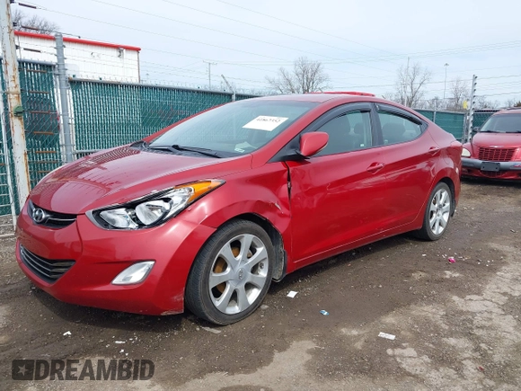 2012 Hyundai Elantra Limited with VIN KMHDH4AE6CU368302, listed as a IAAI auction lot 41867352 with 114,548 mi miles. Bid and sale history available at carsss.com. Image 6.