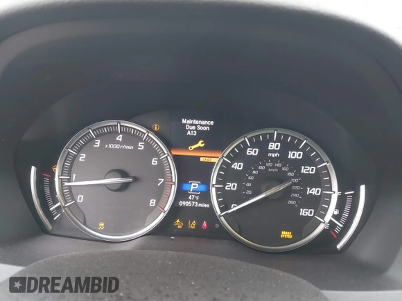 2017 Acura MDX with VIN 5FRYD4H39HB024919, listed as a IAAI auction lot 41785118 with 90,573 mi miles. Bid and sale history available at carsss.com. Image 7.