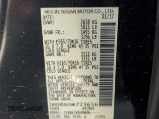 2017 Nissan Frontier Pro-4X z VIN 1N6DD0EV7HN723656, wystawiony jako Copart lot #50453655 z przebiegiem 32 165 mil mil oraz Szkoda całkowita • Salvage title. Historia ofert i sprzedaży dostępna na DreamBid. Obrazek 12.