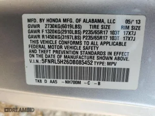 2013 Honda Odyssey LX with VIN 5FNRL5H26DB085452, listed as a Copart auction lot 47459205 with 81,341 mi miles and Salvage Title. Bid and sale history available at carsss.com. Image 15.