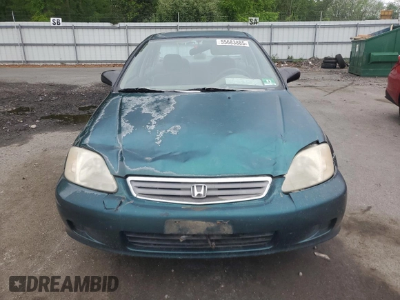 1999 Honda Civic VP z VIN 2HGEJ6619XH585514, wystawiony jako Copart lot #55683885 z przebiegiem 76 596 mil mil oraz Szkoda całkowita • Salvage title. Historia ofert i sprzedaży dostępna na DreamBid. Obrazek 5.