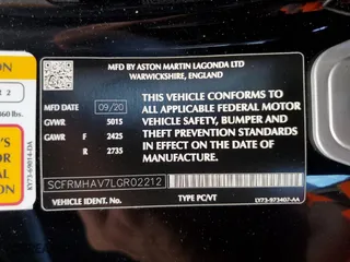 2020 Aston Martin DBS Superleggera with VIN SCFRMHAV7LGR02212, listed as a Copart auction lot 74386264 with 0 mi miles and Salvage Title. Bid and sale history available at carsss.com. Image 15.