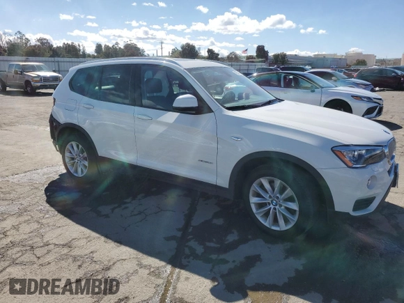 2017 BMW X3 sDrive28i with VIN 5UXWZ7C54H0U47165, listed as a Copart auction lot 49255465 with 57,242 mi miles and Salvage Title. Bid and sale history available at DreamBid. Image 4.