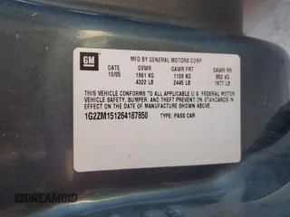 2006 Pontiac G6 GTP with VIN 1G2ZM151264187850, listed as a Copart auction lot 88136785 with 0 mi miles and Salvage Title. Bid and sale history available at carsss.com. Image 13.