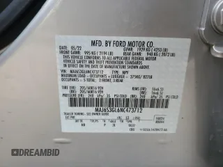 2022 Ford EcoSport SE z VIN MAJ6S3GL6NC473712, wystawiony jako Copart lot #43293263 z przebiegiem 2291 mil mil oraz Szkody całkowita. Historia ofert i sprzedaży dostępna na DreamBid. Obrazek 14.