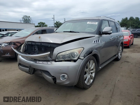2011 Infiniti QX56 7-passenger with VIN JN8AZ2NE4B9006915, listed as a Copart auction lot 61909295 with 157,700 mi miles and Clean title. Bid and sale history available at DreamBid. Image 1.