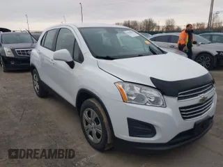 2016 Chevrolet Trax LS with VIN KL7CJKSBXGB647909, listed as a IAAI auction lot 41930642 with 112,063 mi miles. Bid and sale history available at carsss.com. Image 1.