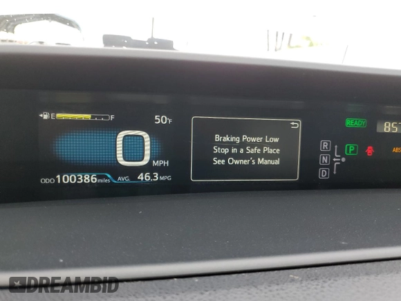 2016 Toyota Prius Four with VIN JTDKARFUXG3527248, listed as a Copart auction lot 48597015 with 100,386 mi miles and Salvage Title. Bid and sale history available at carsss.com. Image 9.