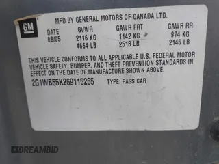 2006 Chevrolet Impala LS with VIN 2G1WB55K269115265, listed as a IAAI auction lot 41889603 with 181,938 mi miles and . Bid and sale history available at DreamBid. Image 9.