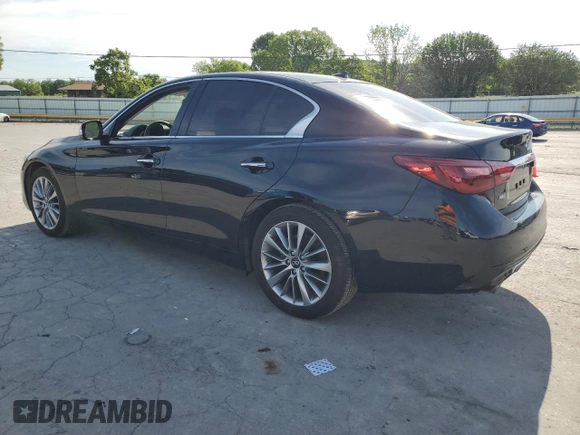 2023 Infiniti Q50 Luxe with VIN JN1EV7BR3PM543411, listed as a Copart auction lot 57782135 with 14,808 mi miles and Salvage title. Bid and sale history available at DreamBid. Image 2.