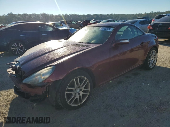 2008 Mercedes-Benz SLK-Class 3.0L with VIN WDBWK54F98F182210, listed as a Copart auction lot 80752924 with 117,956 mi miles and Salvage Title. Bid and sale history available at carsss.com. Image 1.