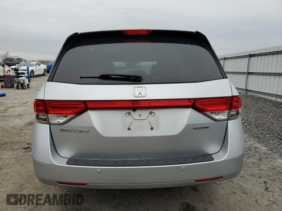 2015 Honda Odyssey Touring Elite with VIN 5FNRL5H92FB114509, listed as a Copart auction lot 43801615 with 106,054 mi miles and Salvage title. Bid and sale history available at DreamBid. Image 6.