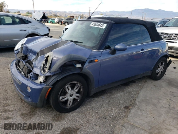2007 MINI Convertible with VIN WMWRF33537TF66807, listed as a Copart auction lot 43664845 with 91,079 mi miles and Salvage Title. Bid and sale history available at DreamBid. Image 1.