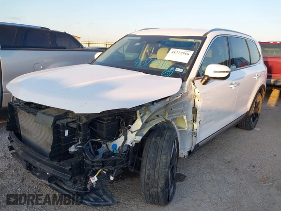 2023 Kia Telluride S with VIN 5XYP6DGC0PG402531, listed as a IAAI auction lot 41377916 with 32,717 mi miles and . Bid and sale history available at DreamBid. Image 2.