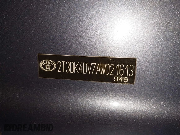 2010 Toyota RAV4 Ltd with VIN 2T3DK4DV7AW021613, listed as a IAAI auction lot 41569007 with 140,160 mi miles. Bid and sale history available at carsss.com. Image 17.
