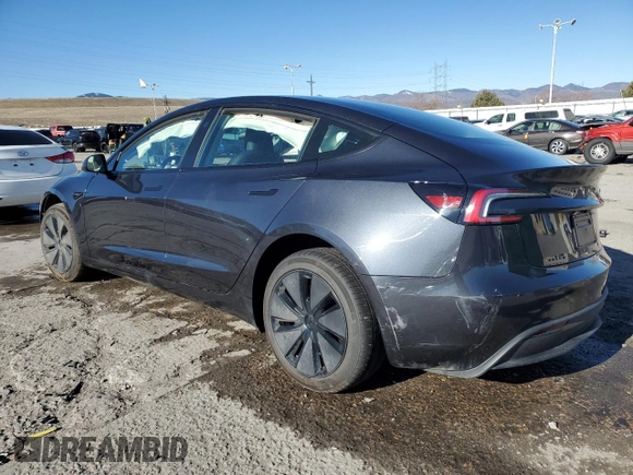 2025 Tesla Model 3 Long Range with VIN 5YJ3E1EA2SF932453, listed as a Copart auction lot 46695905 with 1,673 mi miles and Salvage Title. Bid and sale history available at carsss.com. Image 2.