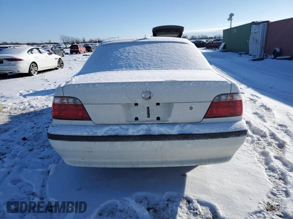 1998 BMW 7 Series 740il with VIN WBAGJ8321WDM21490, listed as a Copart auction lot 42097355 with 0 mi miles and Salvage Title. Bid and sale history available at carsss.com. Image 6.