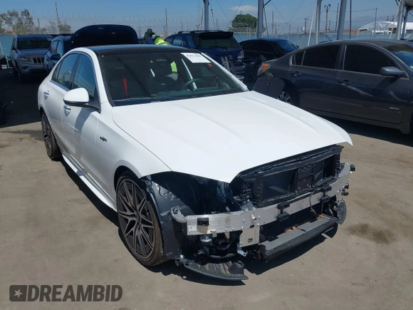 2024 Mercedes-Benz C 43 AMG with VIN W1KAF8HB8RR201456, listed as a IAAI auction lot 42012404 with 7,471 mi miles and . Bid and sale history available at DreamBid. Image 1.