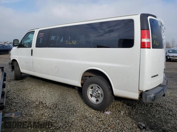 2018 Chevrolet Express Passenger LT with VIN 1GAZGPFG3J1245055, listed as a Copart auction lot 87807965 with 106,634 mi miles and Salvage title. Bid and sale history available at DreamBid. Image 2.
