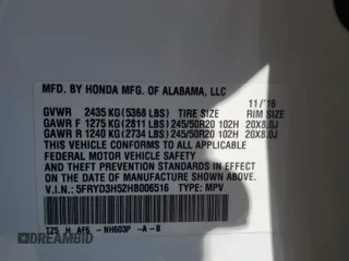 2017 Acura MDX Technology with VIN 5FRYD3H52HB006516, listed as a Copart auction lot 60919965 with Not provided miles and Salvage title. Bid and sale history available at DreamBid. Image 14.