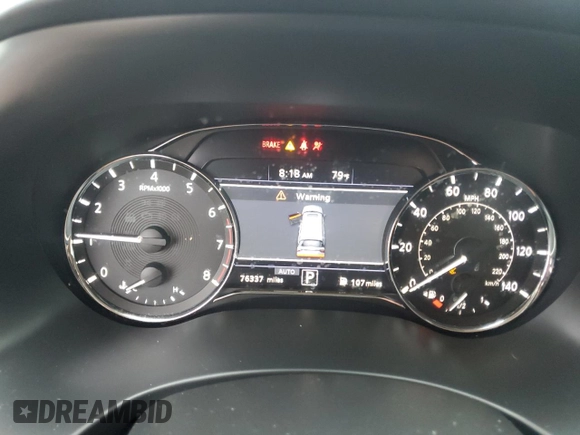 2020 Infiniti QX80 LUXE with VIN JN8AZ2NE2L9253853, listed as a Copart auction lot 70101594 with 76,337 mi miles and Salvage Title. Bid and sale history available at carsss.com. Image 9.