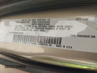 2004 Subaru Legacy Outback L.L. Bean with VIN 4S3BH806547632588, listed as a IAAI auction lot 42807241 with 220,023 mi miles and . Bid and sale history available at DreamBid. Image 9.