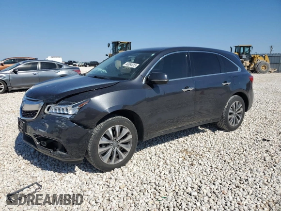 2016 Acura MDX w/Tech with VIN 5FRYD3H43GB009530, listed as a Copart auction lot 46064515 with 0 mi miles and Salvage Title. Bid and sale history available at carsss.com. Image 1.