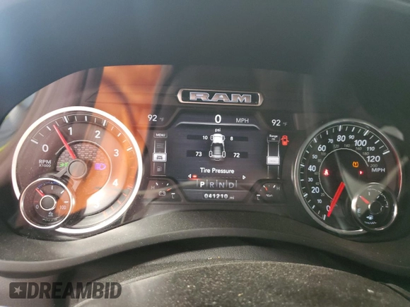 2020 Ram 2500 Laramie with VIN 3C6UR5FL0LG192484, listed as a Copart auction lot 59670435 with 41,210 mi miles and Salvage title. Bid and sale history available at DreamBid. Image 9.