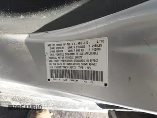 2003 Honda CR-V LX with VIN SHSRD77493U136123, listed as a IAAI auction lot 41408082 with Not Provided miles and . Bid and sale history available at carsss.com. Image 9.