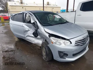2018 Mitsubishi Mirage G4 ES with VIN ML32F3FJ9JHF12440, listed as a IAAI auction lot 41723408 with 92,073 mi miles. Bid and sale history available at carsss.com. Image 1.