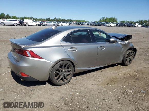 2015 Lexus IS 250 with VIN JTHCF1D20F5029733, listed as a Copart auction lot 54799855 with 61,185 mi miles and Salvage title. Bid and sale history available at DreamBid. Image 3.