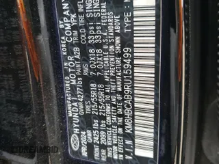 2024 Hyundai Kona SEL z VIN KM8HBCAB9RU159499, wystawiony jako Copart lot #60731815 z przebiegiem 26 835 mil mil oraz Szkoda całkowita • Salvage title. Historia ofert i sprzedaży dostępna na DreamBid. Obrazek 12.