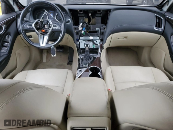 2018 Infiniti Q50 Luxe with VIN JN1EV7APXJM354116, listed as a Copart auction lot 52459655 with 66,624 mi miles and Non Repairable. Bid and sale history available at DreamBid. Image 8.