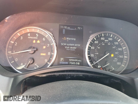 2021 Infiniti Q50 Luxe z VIN JN1EV7BPXMM702581, wystawiony jako Copart lot #55493965 z przebiegiem 109 444 mil mil oraz Szkoda całkowita • Salvage title. Historia ofert i sprzedaży dostępna na DreamBid. Obrazek 9.