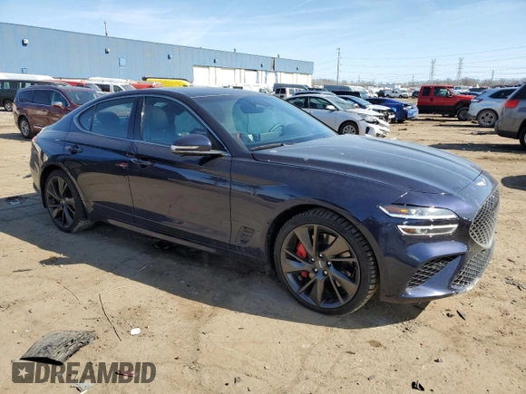 2023 Genesis G70 3.3T with VIN KMTG54TE1PU134177, listed as a Copart auction lot 48476115 with 15,763 mi miles and Clean title. Bid and sale history available at DreamBid. Image 4.