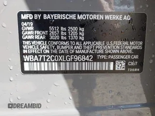 2020 BMW 7 Series 740i z VIN WBA7T2C0XLGF96842, wystawiony jako IAAI lot #42230866 z przebiegiem 60 664 mil mil oraz . Historia ofert i sprzedaży dostępna na DreamBid. Obrazek 9.
