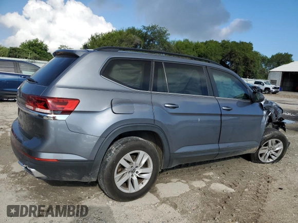 2021 Volkswagen Atlas S with VIN 1V2AP2CA9MC503478, listed as a Copart auction lot 73051284 with 51,140 mi miles and Salvage title. Bid and sale history available at DreamBid. Image 3.