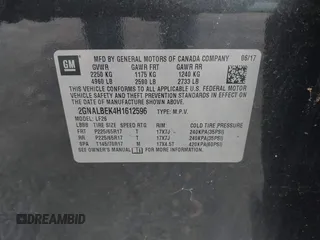 2017 Chevrolet Equinox LS with VIN 2GNALBEK4H1612596, listed as a IAAI auction lot 42052652 with 95,623 mi miles and . Bid and sale history available at carsss.com. Image 9.