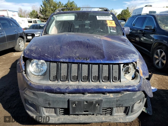 2018 Jeep Renegade Altitude with VIN ZACCJBBHXJPG69719, listed as a Copart auction lot 80353244 with Not provided miles and Salvage title. Bid and sale history available at DreamBid. Image 5.