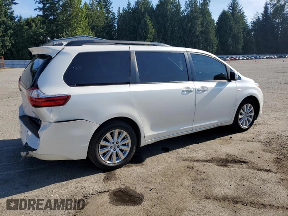 2017 Toyota Sienna XLE with VIN 5TDDZ3DC0HS164600, listed as a Copart auction lot 64262685 with 82,353 mi miles and Salvage title. Bid and sale history available at DreamBid. Image 3.