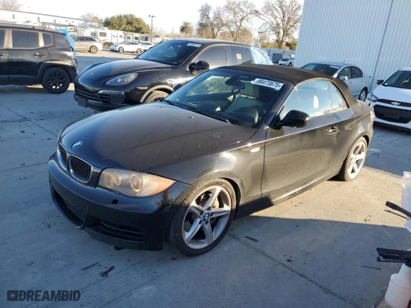 2011 BMW 1 Series 135i with VIN WBAUN7C51BVM25278, listed as a Copart auction lot 88473675 with 120,244 mi miles and Salvage Title. Bid and sale history available at carsss.com. Image 1.