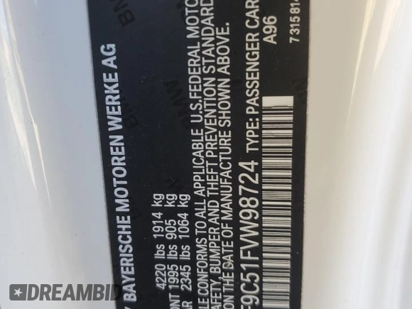 2015 BMW 2 Series 228i with VIN WBA1F9C51FVW98724, listed as a Copart auction lot 48041775 with 64,146 mi miles and Salvage Title. Bid and sale history available at carsss.com. Image 12.
