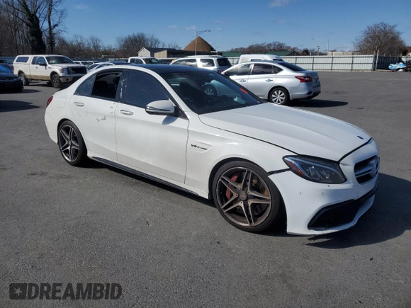 2016 Mercedes-Benz C 63 S AMG with VIN 55SWF8HB9GU130172, listed as a Copart auction lot 46509785 with Not provided miles and Salvage title. Bid and sale history available at DreamBid. Image 4.