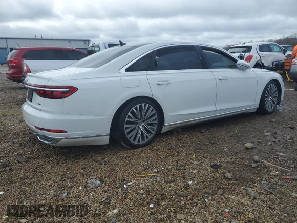 2019 Audi A8 z VIN WAU8DAF87KN018640, wystawiony jako Copart lot #54318975 z przebiegiem Nie podano mil oraz Szkoda całkowita • Salvage title. Historia ofert i sprzedaży dostępna na DreamBid. Obrazek 3.
