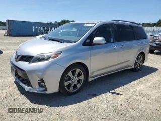 2018 Toyota Sienna SE with VIN 5TDXZ3DC7JS952681, listed as a Copart auction lot 58244245 with 89,313 mi miles and Salvage title. Bid and sale history available at DreamBid. Image 1.