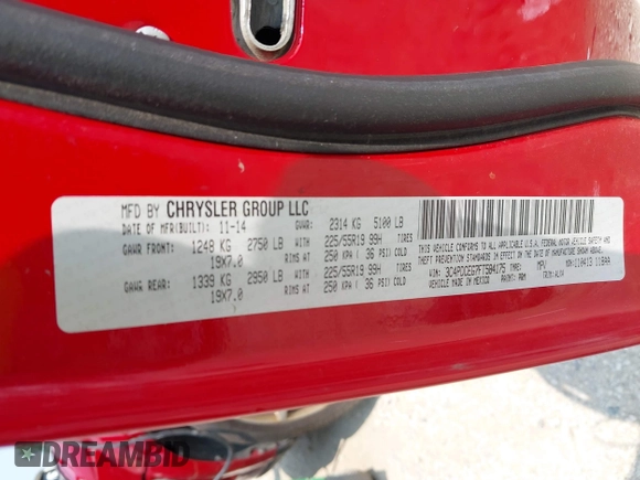 2015 Dodge Journey R/T с VIN 3C4PDCEG7FT584175, выставлен на аукционе IAAI как лот 42731862 с пробегом 87 346 миль миль и . История ставок и продаж доступна на DreamBid. Изображение 9.